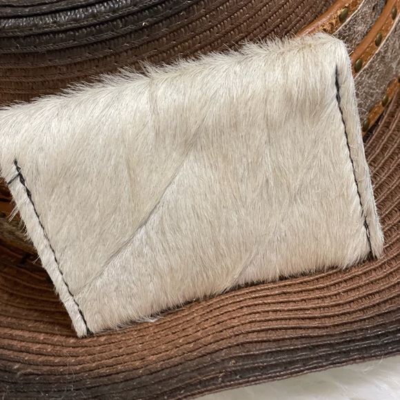 Hair on Hide Genuine Leather Card Holder with snap closure. Made in USA - Picture 5 of 10